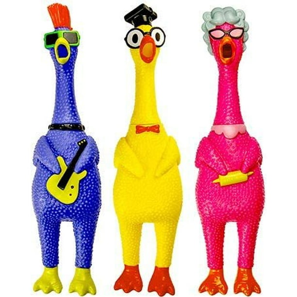 5PCS Screaming Chicken Toy Rubber Squaking Chicken Noisemakers Squawking
